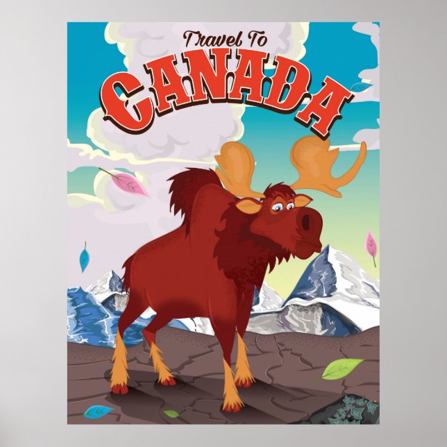 Viagem para o Canadá vintage cartoon poster (Frente)