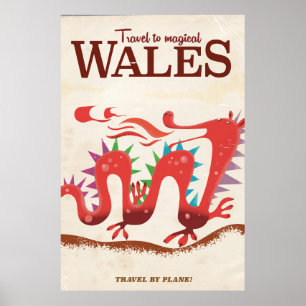 Viagem para o poster vintage Magical Wales