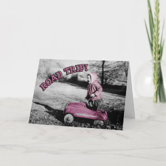 Viagem por estrada! cartão - rosa quente