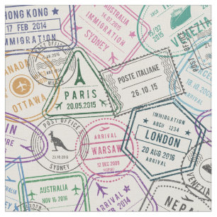 Viagem Stamps tecido de padrões