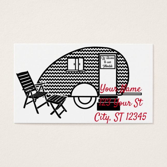 Viagem Trailer clássico Tiny Caravan Thunder_Cove (Frente)