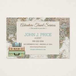 Viagem World Map Agent Modern Brown Blue Beige