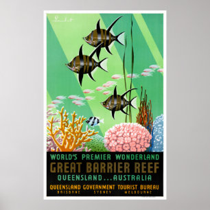 Viagens vintage da Austrália - Poster restaurado