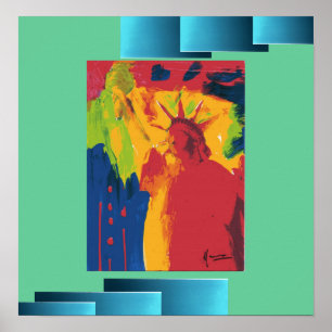 Viagens vintage da estátua poster da Liberdade imp