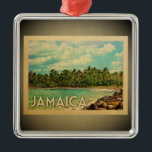 Viagens vintage das caraíbas do ornamento de<br><div class="desc">Um ornamento legal de Jamaica do estilo do vintage que caracteriza palmeiras em uma cena da ilha do vintage do divertimento.</div>