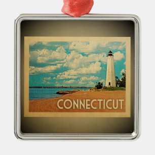 Viagens vintage de Ornamento de Connecticut