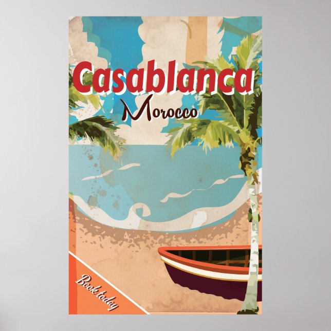 Viagens vintage de poster de Casablanca (Frente)