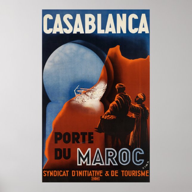 Viagens vintage de Poster de Casablanca (Frente)