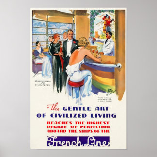 Viagens vintage de Poster de linha francesa