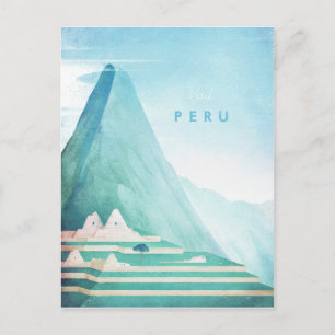Viagens vintage de Poster do Peru - Cartão postal