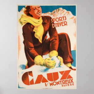 Viagens vintage de Poster do Suisse Caux