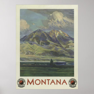 Viagens vintage de Poster - Estados Unidos Montana