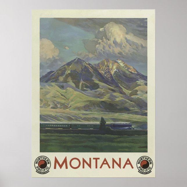Viagens vintage de Poster - Estados Unidos Montana (Frente)
