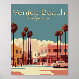 Viagens vintage de Poster Mínima de Venice Beach
