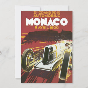 Viagens vintage de Poster, Mônaco Grand Prix Auto