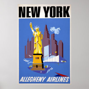 Viagens vintage De Poster Para Alegheny Airlines