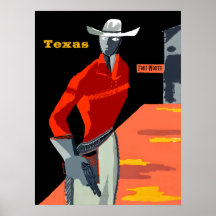 Viagens vintage de poster para Ft Worth, Texas