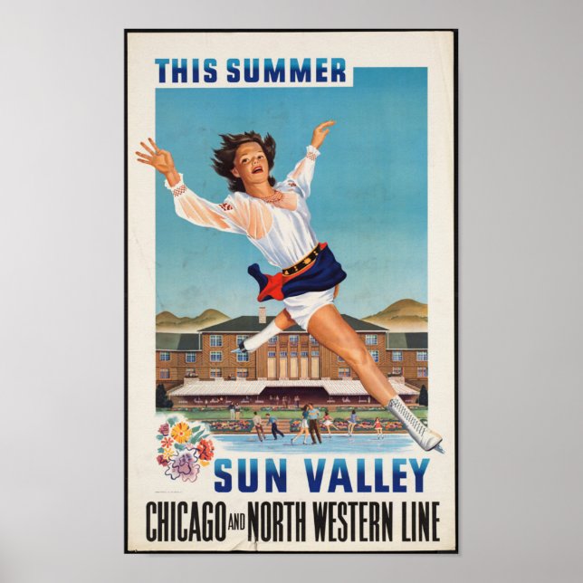 Viagens vintage de Poster para Sun Valley, Idaho (Frente)