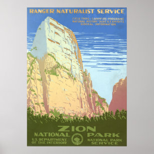 Viagens vintage de Poster Para Zion National Park