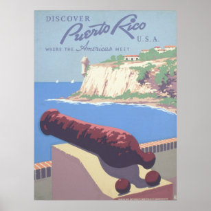 Viagens vintage de Poster promovendo Porto Rico