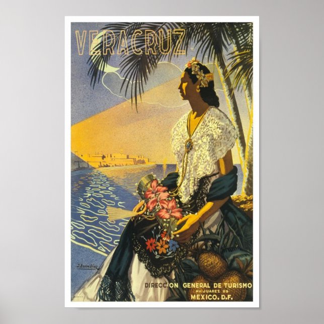Viagens vintage de Poster Veracruz (Frente)