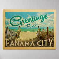 Viagens vintage de praia Poster do Panamá
