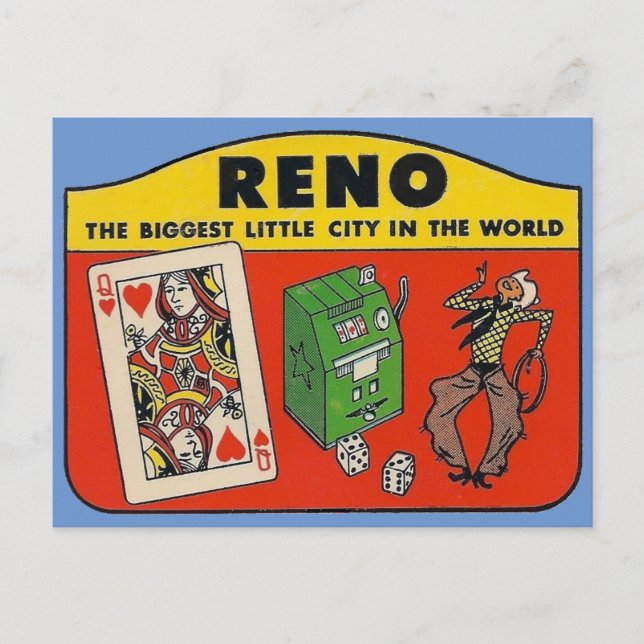 Viagens vintage de Reno Nevada - Cartão postal (Frente)