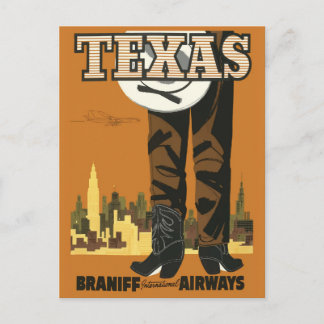 Viagens vintage do cartão postal Texas (design atu
