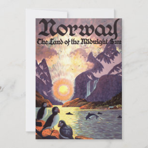 Viagens vintage, Land de Fjord da Noruega, Midnigh