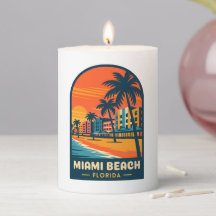 Viagens vintage Miami Beach Florida Sunset Seaside