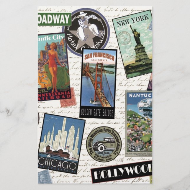 viagens vintage moderna dos EUA (Frente)