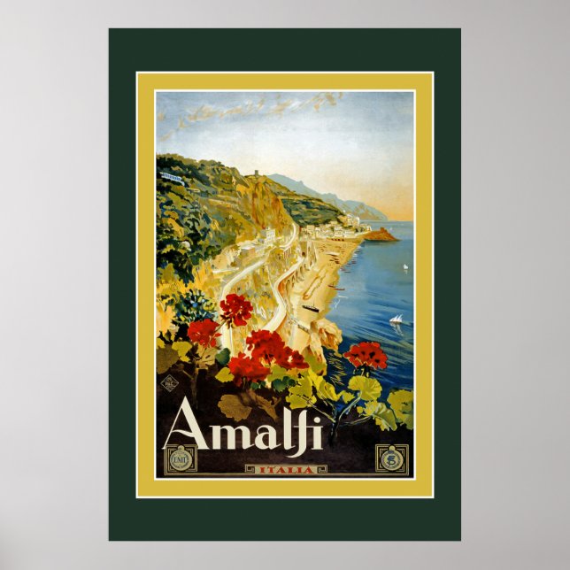 Viagens vintage Para Itália Impressão Poster (Frente)