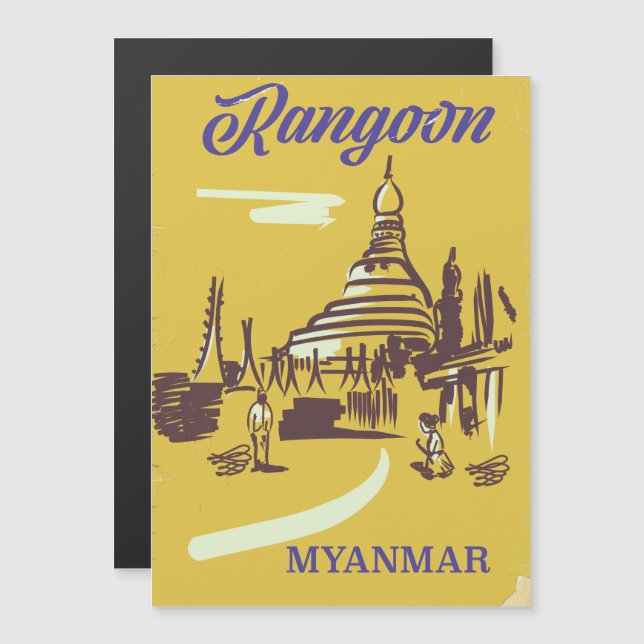 Viagens vintage Rangoon Myanmar (Frente/Verso)