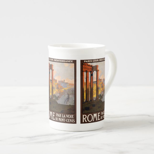 Viagens vintage Roma Itália canecas (Frente Esquerda)