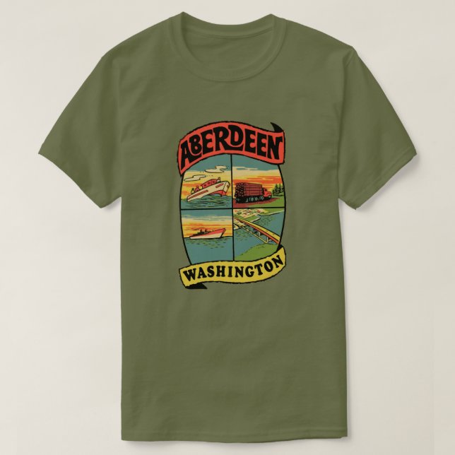 Viagens vintage T-Shirt Aberdeen Washington (Frente do Design)