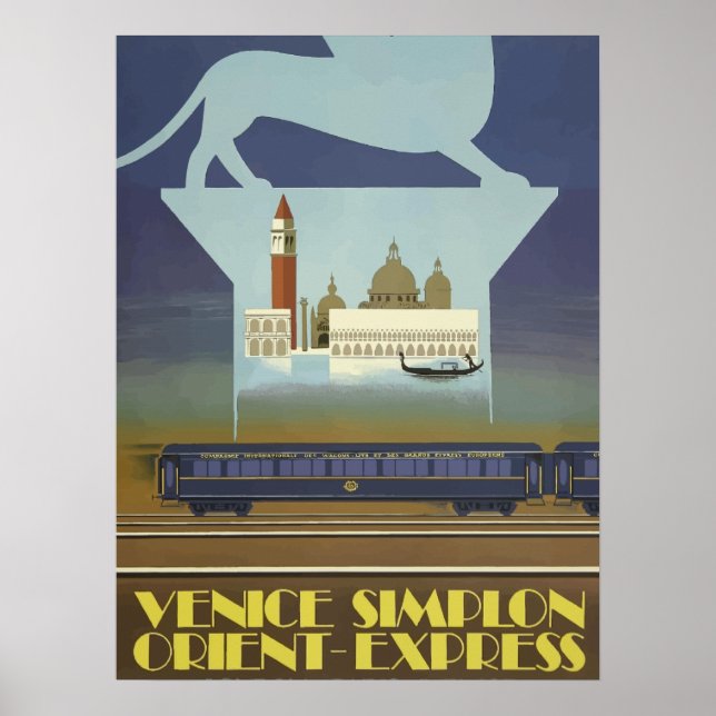 Viagens vintage Veneza Orient Express Poster (Frente)