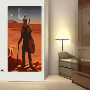 Viajando guerreiro na Mars AI Art Poster