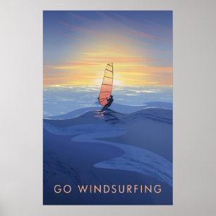 Viajar para fazer Windsurf Poster