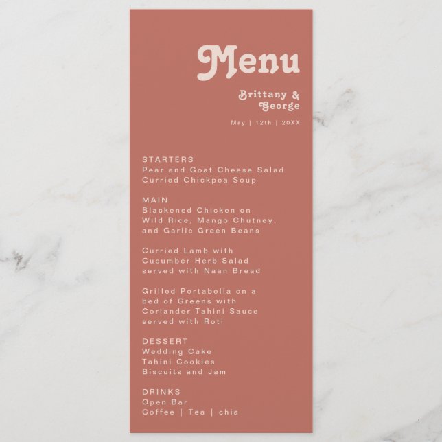 Vibes de Retro Simples | Menu de Janto Rosa (Frente)