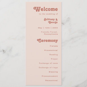 Vibes de Retro Simples Programa de Casamento Cor