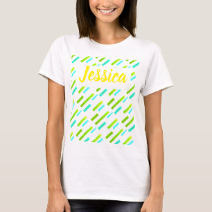 Vibes Tropicais Jessica Adicione Seu Nome T-Shirt 