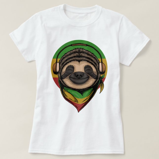 Vibing Sloth T-Shirt (Frente do Design)