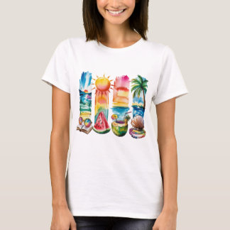 Víblias Tropicais de Verão - Camisa Retro Praia