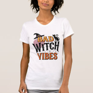 Vibrações de Bruxa Má Vintage Design de Camisa de