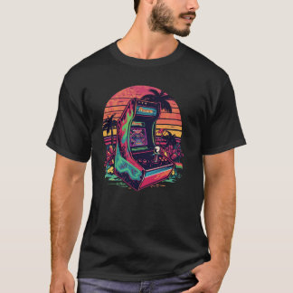 Vibrações de Retro Gamer – Camiseta Neon de Arcade
