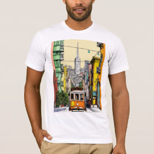 Vibrações Urbanas: Camiseta de Arte do Bonde de Sã