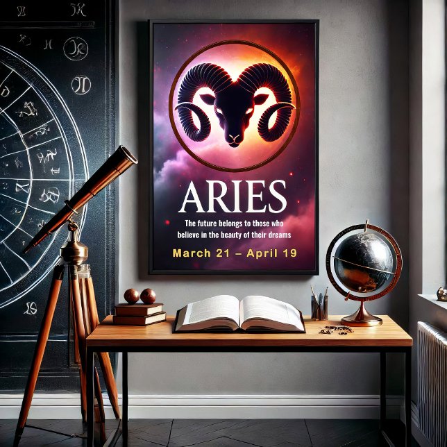 Vibrant Aries - Símbolo Zodiac Poster (Criador carregado)