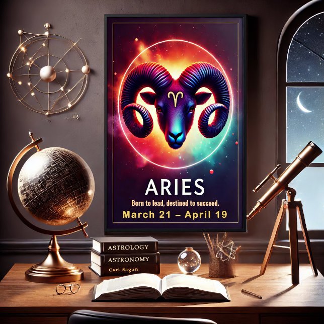 Vibrant Aries - Símbolo Zodiac Poster (Criador carregado)