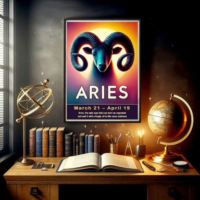 Vibrant Aries - Símbolo Zodiac Poster (Criador carregado)