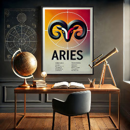 Vibrant Aries - Símbolo Zodiac Poster